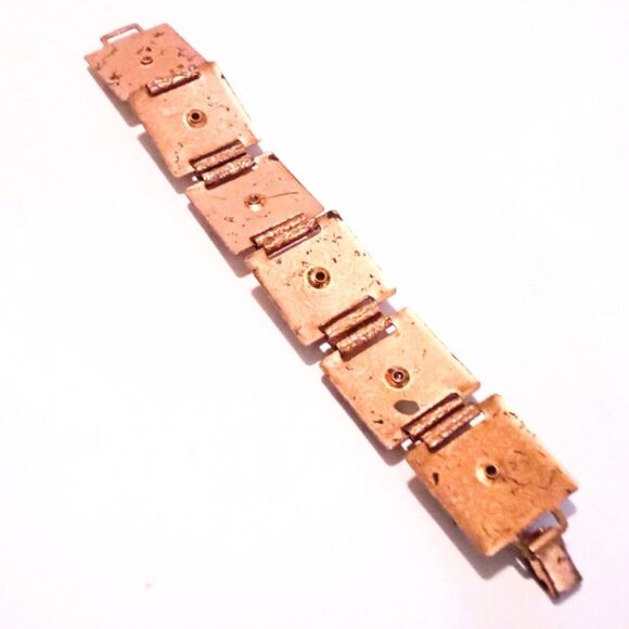 Vintage Mid Century Copper Link Boho Inspired Statement Bracelet - Picture 5 of 6